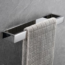 12Inch Stainless Steel Wall Mounted Bath Towel Bar No Drilling Single Hand To...