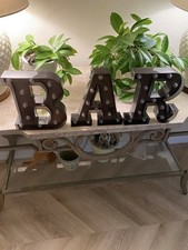 Vintage Light Up Marquee Letters with Lights Illuminated Industrial Style B A R