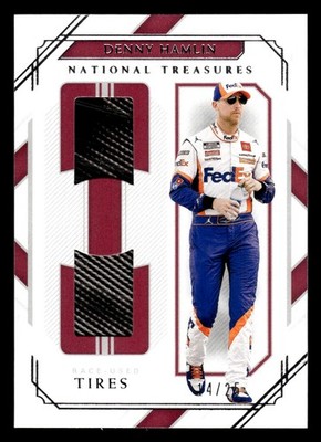 2021 Panini National Treasures #DRU-DH Denny Hamlin Dual Race Used Tires #/25