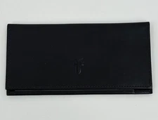 Frye Deep Brown Leather Checkbook Cover with ID Holder