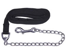 QHP Cushioned Lead Rope With Chain - Black