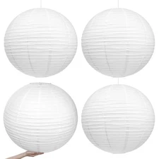 4 Pcs White Jumbo Paper Lanterns Extra Large Hanging Paper Lanterns Decoration