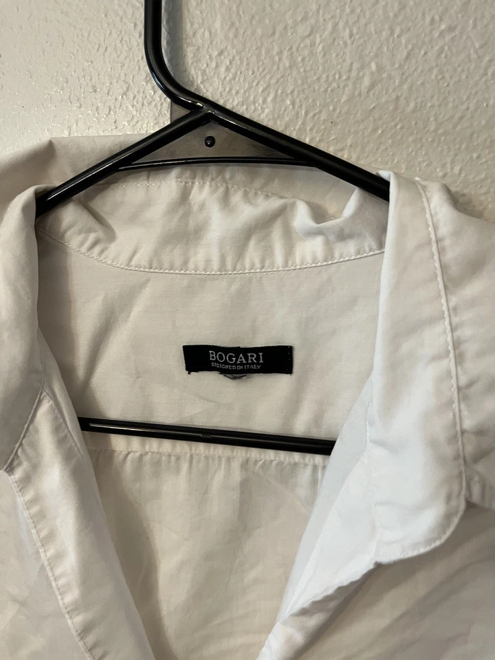 Bogari 女式白色纽扣衬衫 XL 码长袖 — 第 2/4 张图片