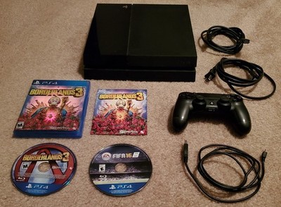 Sony PlayStation 4 PS4 Console CUH-1001A +OEM Controller +Cords +2 Games WORKING