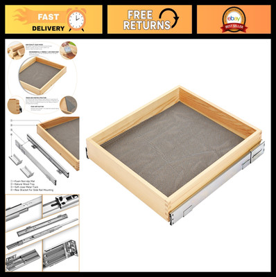 20  Pull Out Kitchen Drawer Organizer - Soft Close Wood Shelves, Heavy-Duty Stor