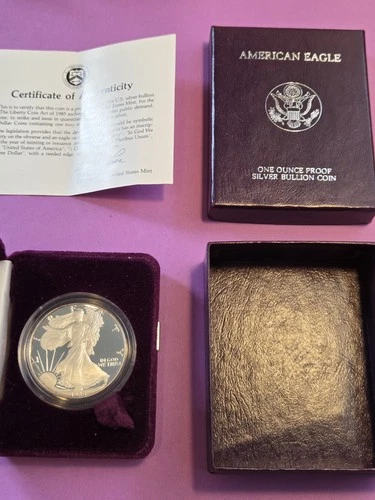 1986-S Silver Eagle Proof MIB with Certificate of Authenticity