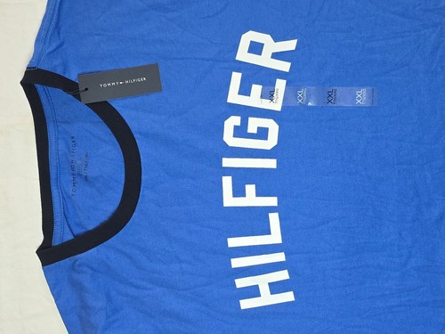 NWT 2XL Tommy Hilfiger Blue Logo T-Shirt G018 - Picture 2 of 9