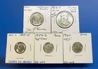 Lot Of 5. NICE 90% Silver Assortment. 3 BU Dimes, 1 BU Quarter, 1 Franklin Half!