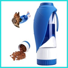 Dog Water Bottle, Pet Water Bottle with Food Container, Portable Dog Drinking...