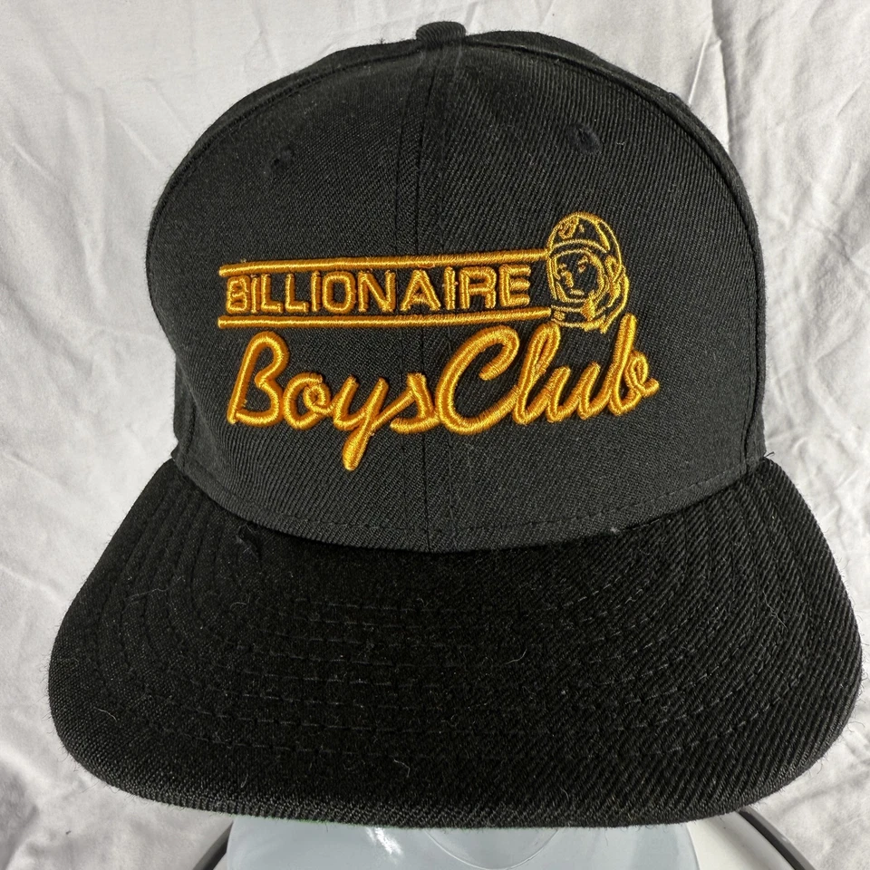 Billionaire Boys Club Hat Cap Fitted Mens 7 3/8 Black Yellow New Era Wool 2010s - Image 3 of 4