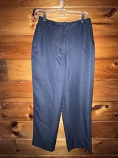 Liz Claiborne Lizsport Dress Pants Stretch Womens Sz 10 Petite Blue High Rise