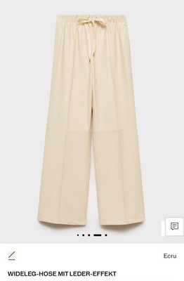 Mango Widerleg-Hose mit Leder-Effekt Große 40