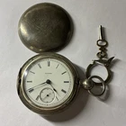 vintage Illinois Pocket Watch 18s  7j coin silver case RUNS