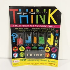 Vintage THINK Brain Teaser Puzzle Toy Game Ray Plastic Inc. SEALED RARE Rayline