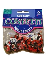 Vintage Amscan Card Party Confetti Playing Cards Hearts Clubs Spades Sealed 14g