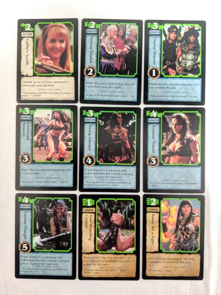 Xena Trading Card Game Battle Cry Complete Common Red Blue Green
