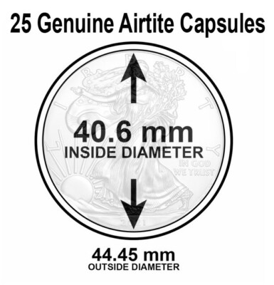 #ad 25 Round ASE AirTite Coin Capsules Direct Fit American Silver Eagle Archival H40 $16.96