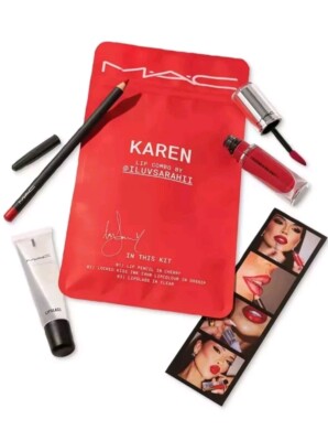 MAC Karen Lip Combo by @ILUVSARAHII 3pc Set: Pencil, Lipcolour