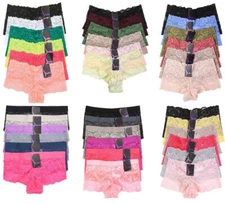 6 Pack Lot Women Floral Lace Hipster Boyshorts Panties Underwear Bikini Cheeky