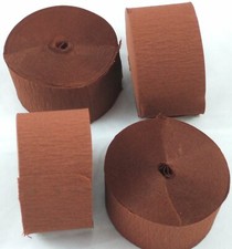 Clikkabox - 4 Mid Brown Large Crepe paper EACH streamer 26m x 45mm by clikkabox