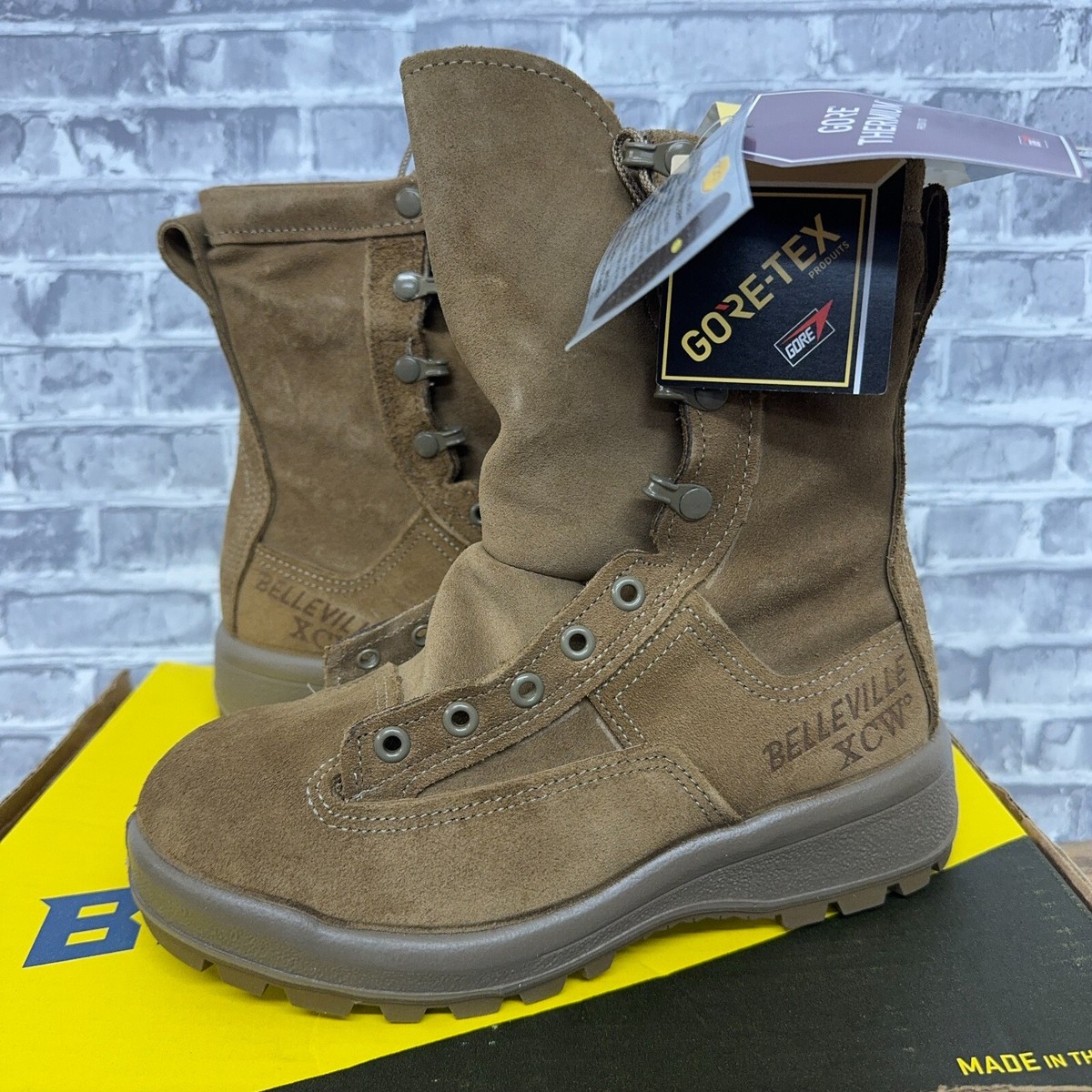 Belleville C755 XCW Extreme Cold Weather Boots Mens 7R Coyote Tan Suede Gore-Tex Belleville C755 Extreme Cold Weather Coyote Brown Boots  main image 4