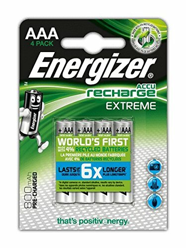 Energizer E300624400 Pila Ricaricabile, 4 Pezzi, Grigio (n7R)