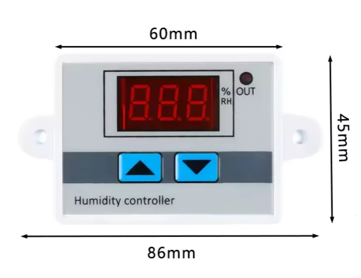 XH-W3005 10A Digital Humidity Controller 0-99% RH DC 12V / DC 24V / AC 110-220V - Image 4 of 4