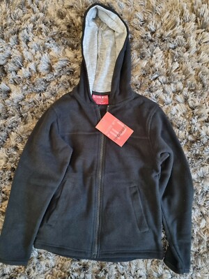 Jungen Tendegrees schwarz Fleece Reißverschluss Hoody Jacke mit Fronttaschen neu mit Etikett
