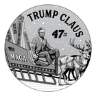 1 Oz Silver Trump Round Coin Trump Claus MAGA Christmas