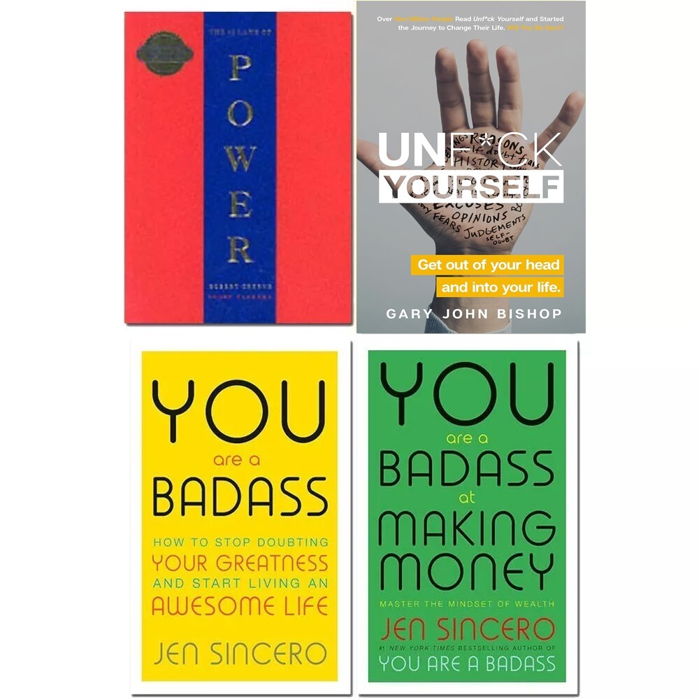 48 laws of power, Unfck yourself, You are a badass making money 4 Books Set