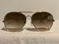 occhiali da sole vintage da collezione aviatore pilota con lenti sfumate marroni
