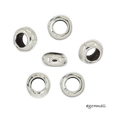 20 Oxidized Sterling Silver Rondelle Spacer Beads 4mm Hole 2mm 99363