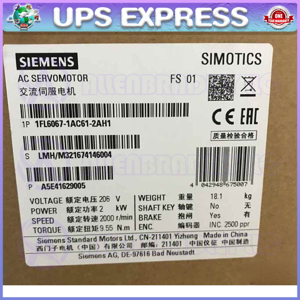 1FL6067-1AC61-2AH1 Siemens Servo Motor Expedited Shipping  GQZ1