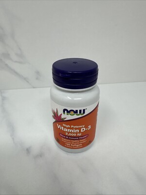 Now Supplements Vitamin D-3 2000 IU, 120 Softgels Bone & Immune Health Exp 06/28