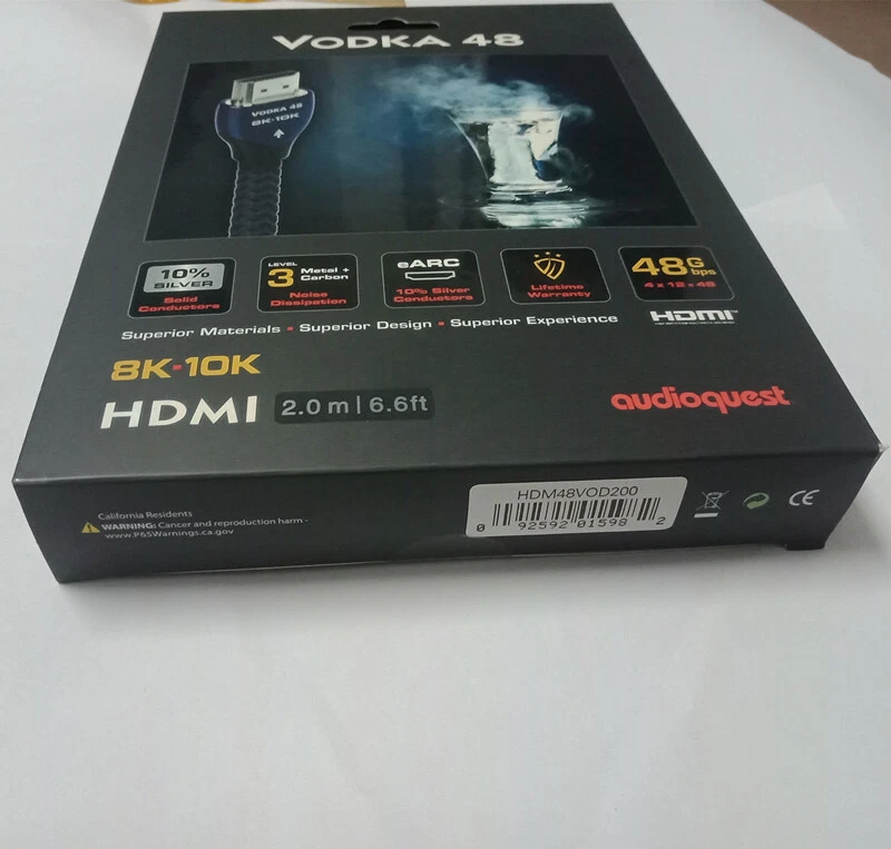 Audioquest VODKA 48 HDMI Cable,8k Ultra HD Video,48Gbps,10%Silver,1m-3m - Image 3 of 4