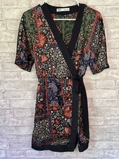 ZARA Crossover Silky Mini Dress Medium Tie Side Size Small