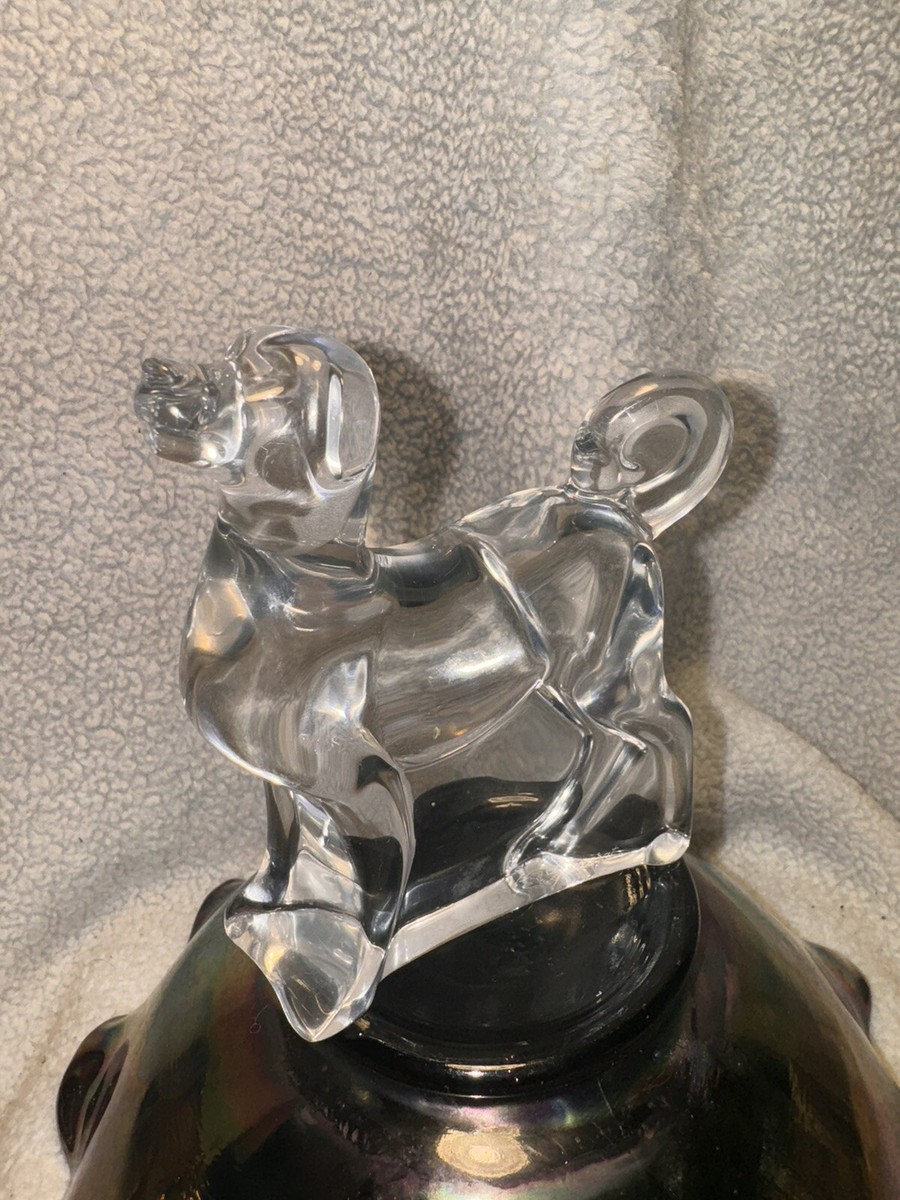 Vtg 94 Retired Baccarat Crystal Art Glass Retriever ,Curled Tail