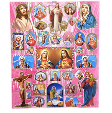 Catholic Religious Stickers Sacred Heart Jesus Virgin Mary Help of Christians