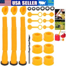 3Pc Replacement Gas Can Spout Nozzle Vent Kit for Plastic Gas Cans Old Style Cap