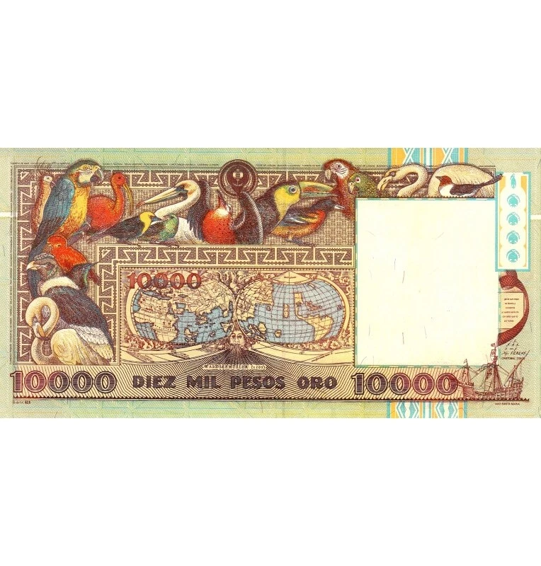Colombia 10,000 Pesos, 1992, P-437, CIRCULATED, Commemorative - Image 2 of 2