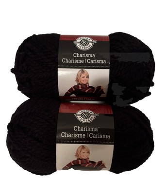 NEW Loops & Threads Charisma Qty. 2 Color BLACK Acrylic #5 Bulky Yarn 109 yds.