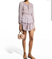 LoveShackFancy Popover Floral Boho Western Mini Dress Cottagecore Prairie XS NWT