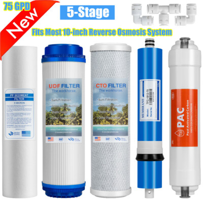 #ad 5 Stage Reverse Osmosis System Water Filter with 75GPD RO Membrane 5 Pack Set US $24.29