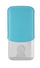 ST DUPONT GAME OF THRONES ICE BLUE SILVER LEATHER 3 CIGAR CASE HOLDER 183042 b