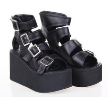 Gothic Goth Lolita Schuhe Shoes sandals Sandalen Pumps Plateau Cosplay Kostüm 