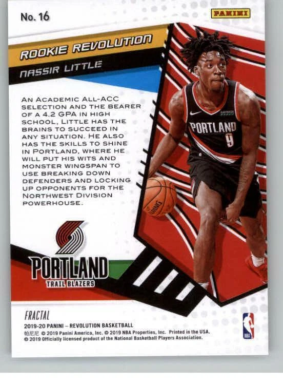 2019-20 Panini Revolution Rookie Fractal #16 Nassir Little (ref 131966) - Image 2 of 2