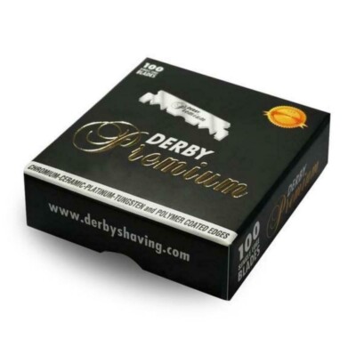 DERBY PREMIUM Schwarz Rasierklingen auswechselbar für Rasiermesser