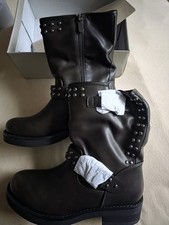 Damen Biker Boots Gr. 38 braun, Warm Gefüttert OVP