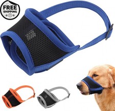 MUZZLE MESH Dog Pet adjustable strap anti bite bark chew Safety soft breathable