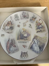 Reutter Porzellan Germany Alice in Wonderland Large Wall Plate 11.5" Vintage Art